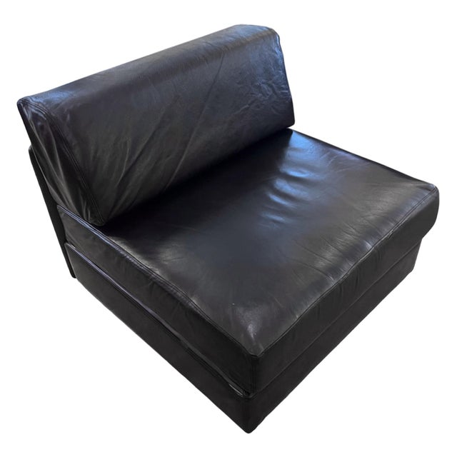 1970s Modular Black Leather Lounge Chair in the style of de Sede, 1970s For Sale - Image 5 of 5