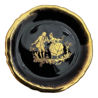 Mid 20th Century Limoges Castell Cobalt and 22 Kt Gold Butter Pat - 2 Available For Sale