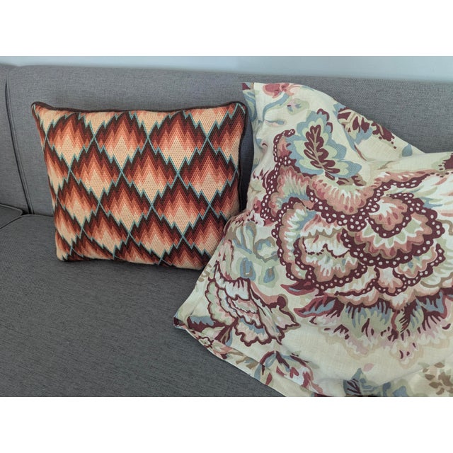 Vintage 1960s Chevron Needlepoint Pillow For Sale In Charlotte - Image 6 of 8