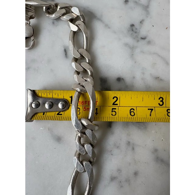 Vintage Italian Sterling Silver Link Bracelet - Stamped 925 For Sale In New York - Image 6 of 8