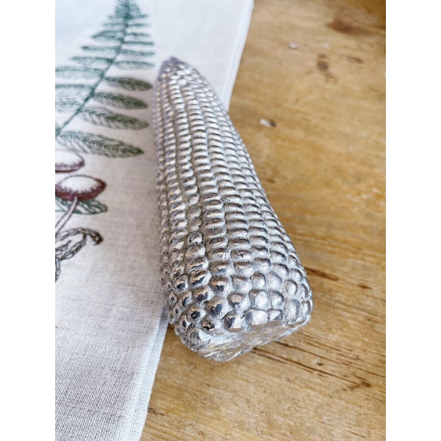 A wonderful vintage silvered cast bronze sculptural ear of corn made by Maitland Smith! In fantastic condition, no...
