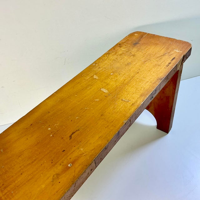 Early 20th C Antique French Country Farmhouse Folk Art Wood Bench For Sale - Image 4 of 14