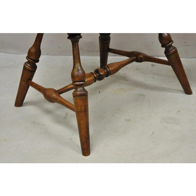 Antique English Windsor Colonial Pine Wood Spindle Pub Club Arm Chairs - A Pair For Sale - Image 9 of 12