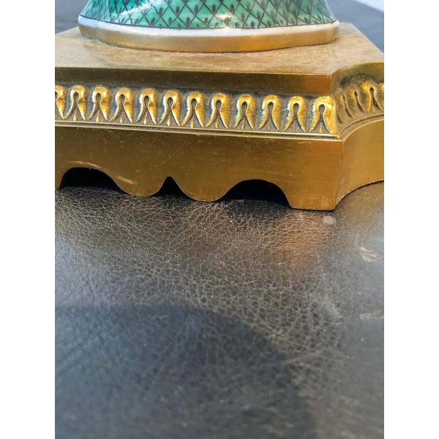 1940s Armorial Samson Porcelain Lamps on Gilt Bronze Bases - a Pair For Sale In New York - Image 6 of 12