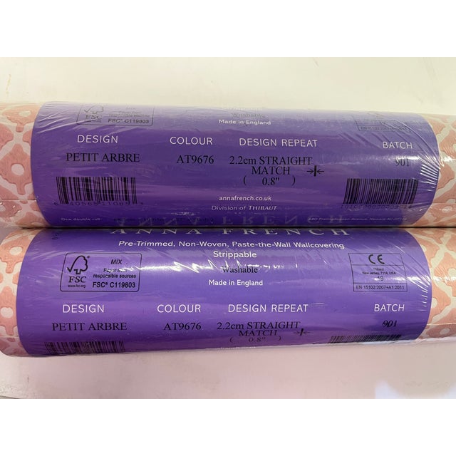 Anna French Petit Arbre Pink Wallpaper Single Roll For Sale - Image 4 of 4