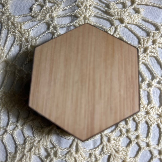 Vintage Hexagonal Wooden Marquetry Jewelry Box For Sale - Image 4 of 5