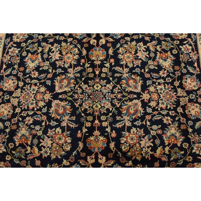 Sarouk Rug 7’1” X 9’11” Blue Wool Vintage Traditional Hand-Knotted Carpet For Sale In Philadelphia - Image 6 of 15