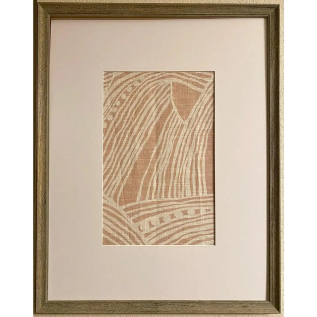 Abstract Framed Textile in Blush and Ivory For Sale - Image 9 of 13