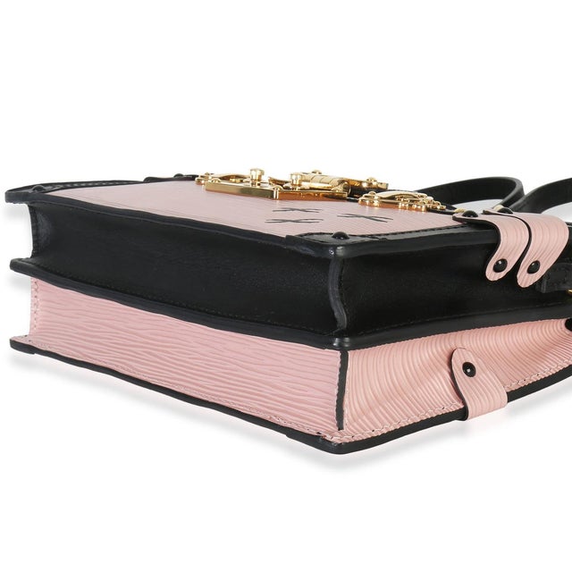 Animal Skin Rose Ballerine Epi Trunk Clutch Handbag For Sale - Image 7 of 9