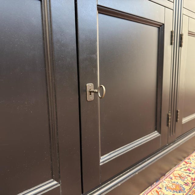 Large English Black Bookcase For Sale - Image 14 of 17