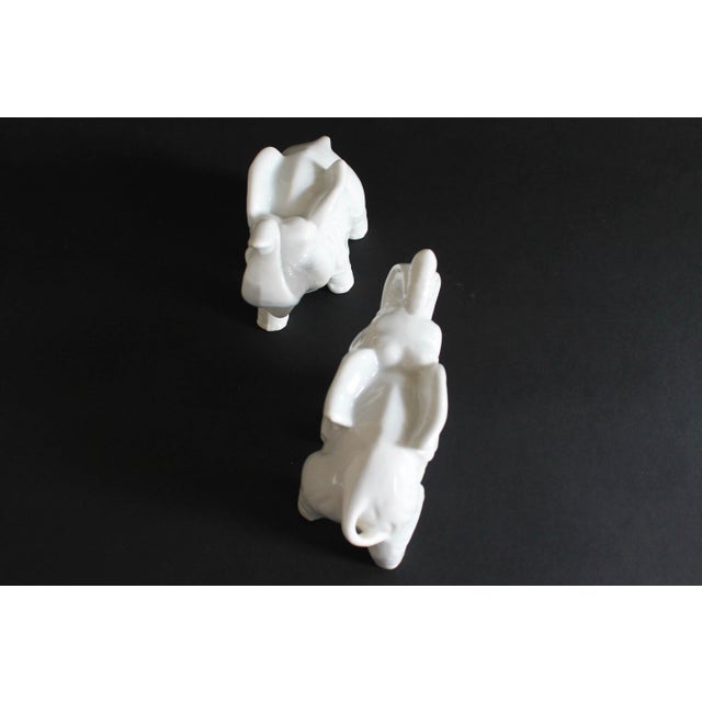 Mid 20th Century Pair of Vintage Ceramic Decorative Elephant Figurines For Sale - Image 5 of 7