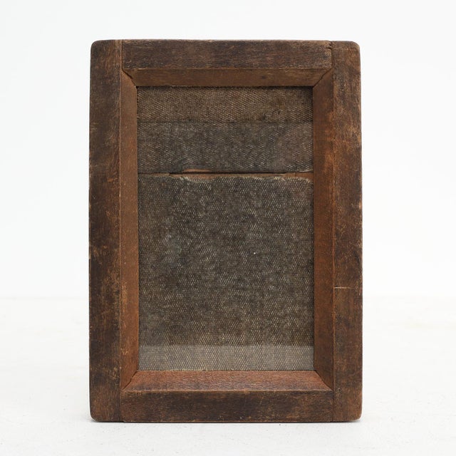 20th Century Rustic Wooden Photo Frame with Glass, France, 1920s For Sale - Image 11 of 11