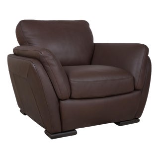 A399 Lounge Chair in Dark Brown Leather from Natuzzi Editions For Sale