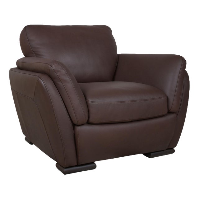 A399 Lounge Chair in Dark Brown Leather from Natuzzi Editions For Sale