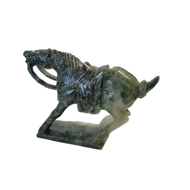 Tree Agate Tang-Style War Horse Sculpture For Sale - Image 4 of 13