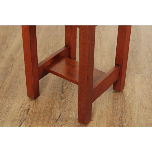 Antique L. & J.G. Stickley Mission Oak Plant Stand For Sale - Image 10 of 12