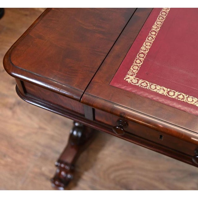 19th Century Victorian Writing Table Mahogany Desk, 1880 For Sale - Image 5 of 12