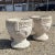 Vintage Greek Classical Style Concrete Urn Form Greek Key Grapevine Garden Flower Planter Pot - a Pair. Approx 50 lbs...