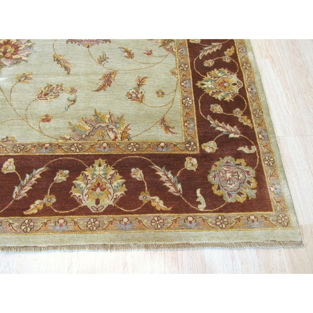 Alluring Artisan Multicolor Hand-Knotted Wool Rug Carpet, Indo-Persian Design For Sale - Image 4 of 4