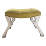 Saddle Stool With Chartreuse Seat For Sale