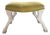 Saddle Stool With Chartreuse Seat For Sale