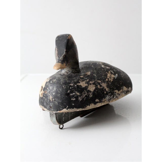 Wood Vintage Signed Folk Art Duck Decoy For Sale - Image 7 of 13