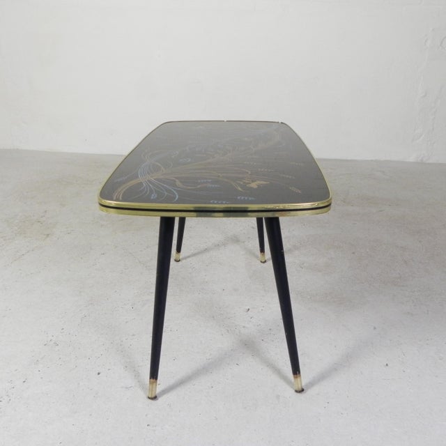 1950s Vintage Coffee Table with Glass Top and Angled Legs, 1950s For Sale - Image 5 of 18