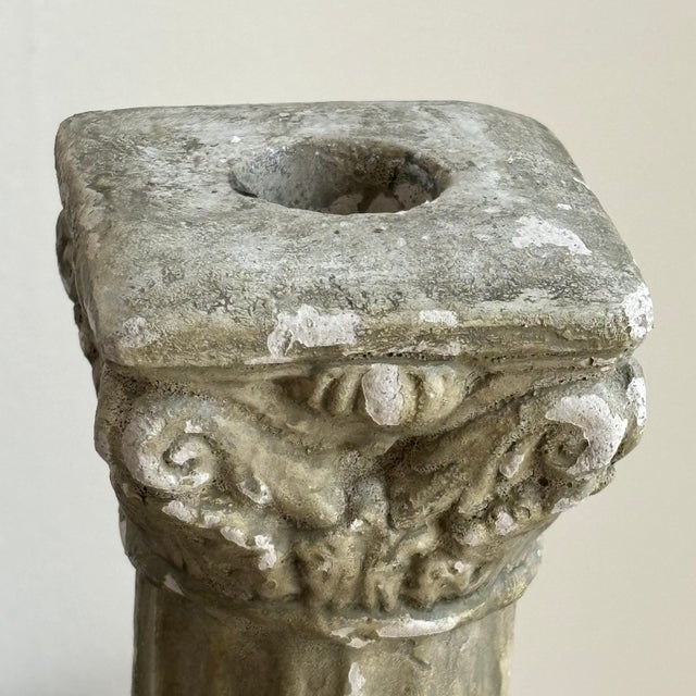 Sculpture Materials Neoclassical-Style Cast Plaster Candlestick Holders -- a Pair For Sale - Image 7 of 12