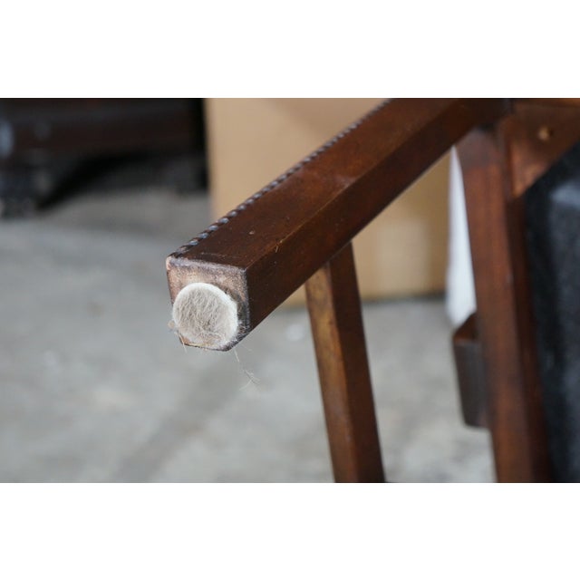 6 Late 20th Century Maitland Smith Chippendale Pierced Mahogany Dining Side Arm Chairs Silk Seats For Sale - Image 13 of 18
