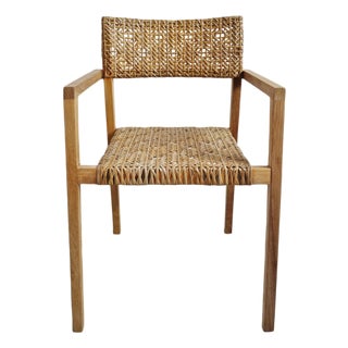 Outdoor Faux Rattan Teak Chair For Sale