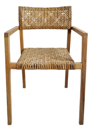 Outdoor Faux Rattan Teak Chair