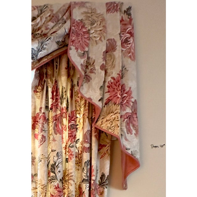 Mid-Century Modern 1970s Mid-Century Modern Custom Drapery With Valance- 11 Piecrs For Sale - Image 3 of 11