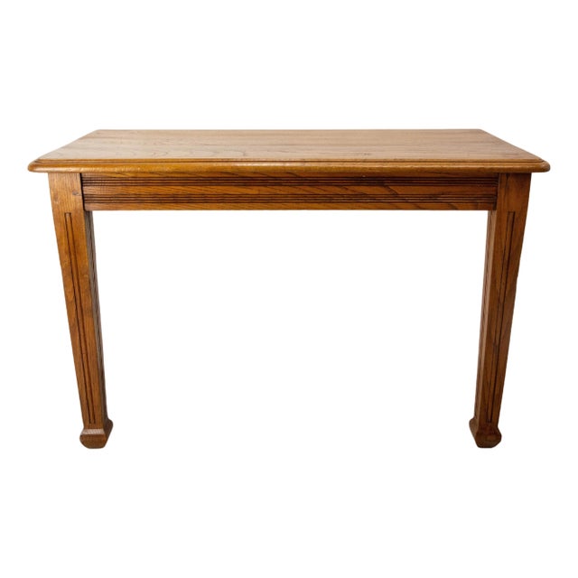 Art Deco French Oak Wall-Mounted Console, 1940s For Sale