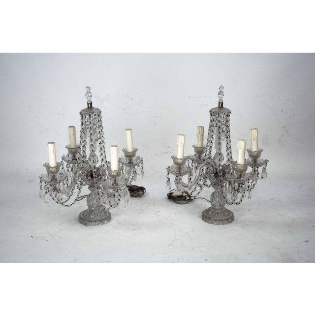 Maria Theresa Crystal Candelabra Table Lamps, Italy, 1940s, Set of 2 For Sale - Image 18 of 18