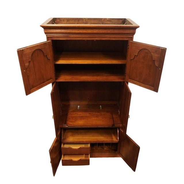 Late 20th Century Harden Furniture Solid Cherry Traditional Style 45" Media Armoire / Wall Unit For Sale - Image 5 of 10