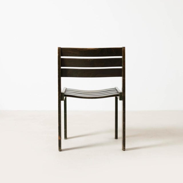 Wood Stackable Dining Chair in Green Stained Wood from Wilkhahn, Germany, 1970s For Sale - Image 7 of 11