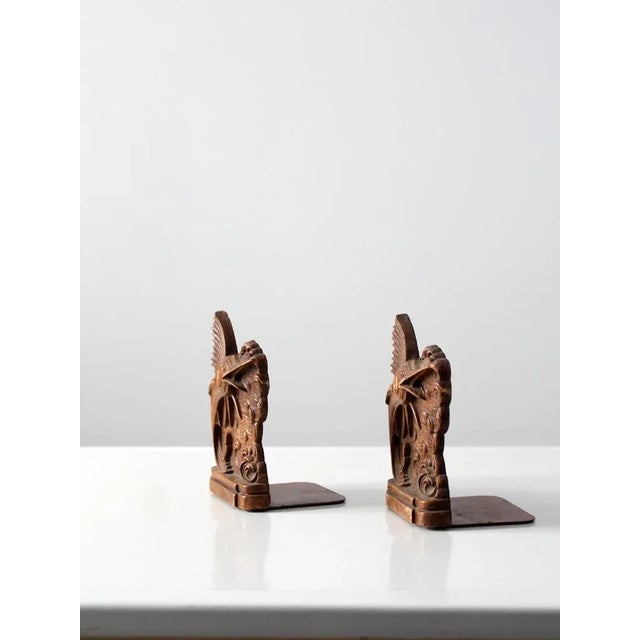 1940s Vintage Sailfish Pressed Wood Bookends - a Pair For Sale - Image 5 of 6