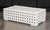 Skyline Design Coffee Table, woven white plastic. 17.75" H x 55" W x 32" D. Provenance: From a Warren, New Jersey Collection.