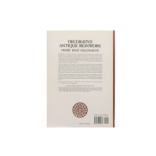 Decorative Vintage Ironwork, A Pictorial History by Henry Rene D'Allemagne. Softcover book, 413 pages, published in 1968...