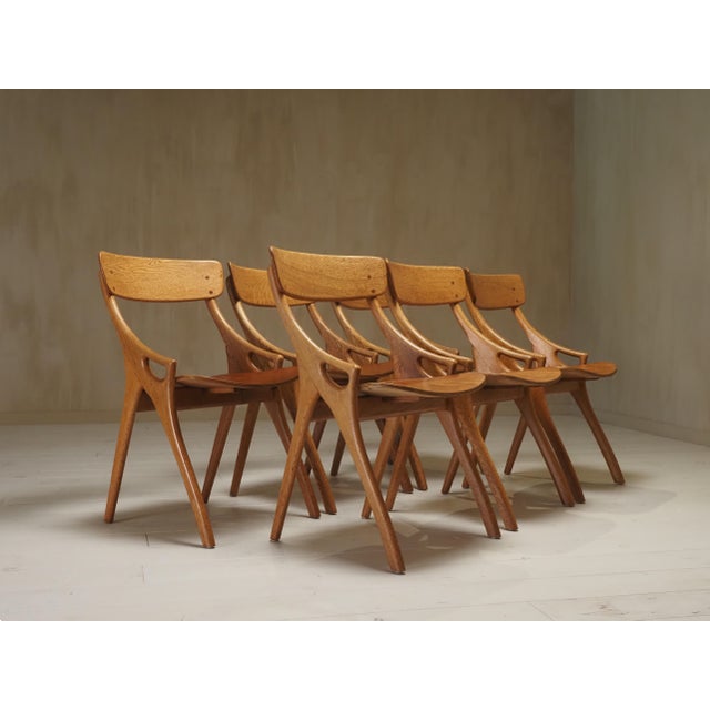 Dining Chairs by Arne Hovmand Olsen for Mogens Kold, 1959, Set of 6 For Sale - Image 6 of 8