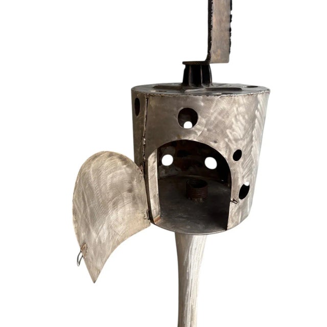 Late 20th Century Abstract Industrial Metal Sculpture With Brutalist Influence For Sale - Image 5 of 6