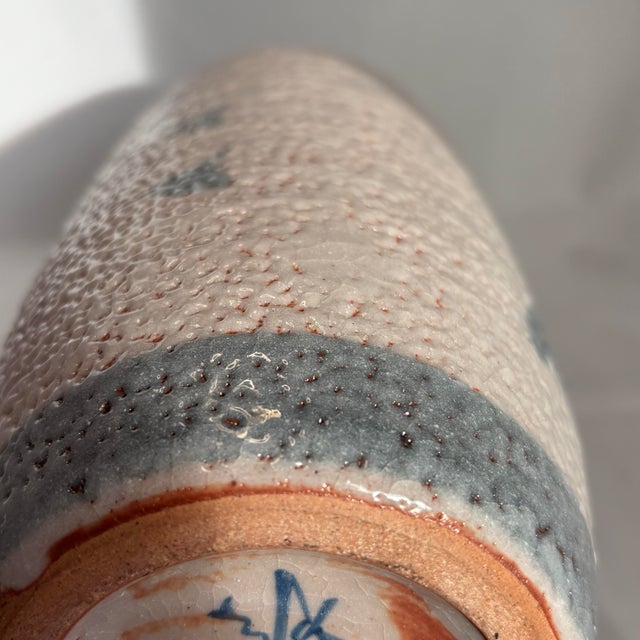 Ecru Mid-Century Japanese Studio Pottery Vase For Sale - Image 8 of 10