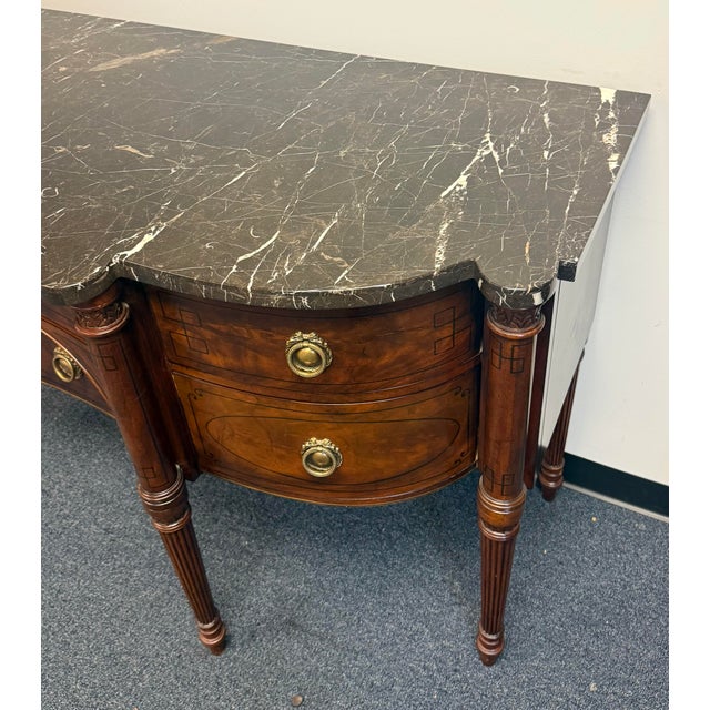 Traditional Drexel Heritage Serpentine Inlaid Sideboard For Sale - Image 3 of 12