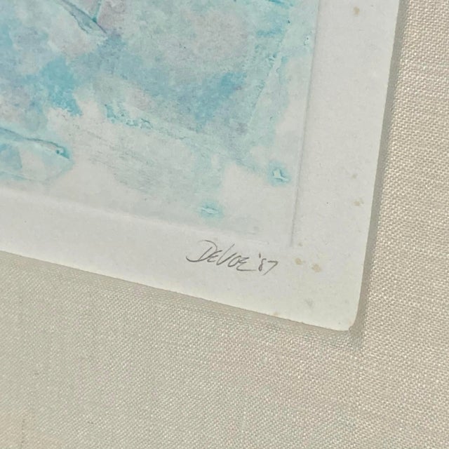 "Striding Moon" Signed Original Monoprint by Robert Alan DeVoe C. 1987 For Sale In Philadelphia - Image 6 of 12