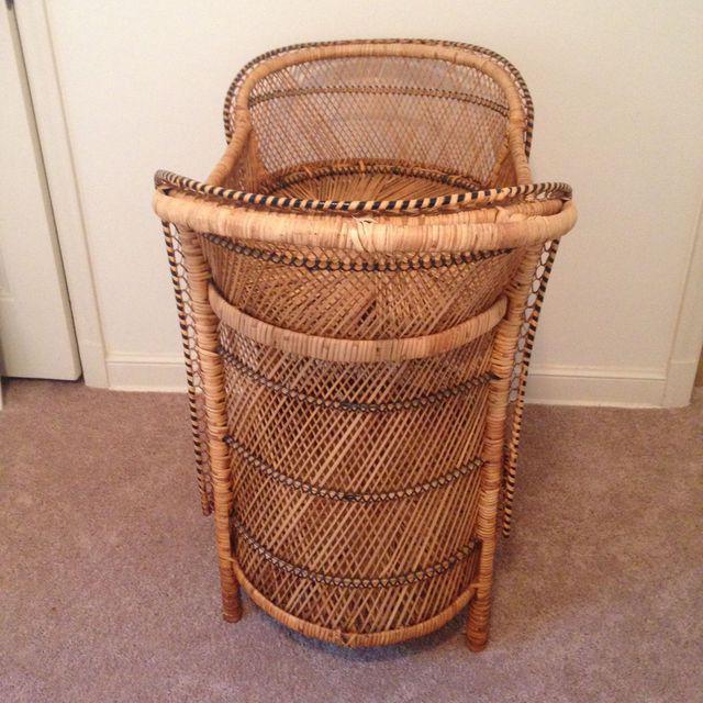 Vintage Wicker Bar Cart Chairish