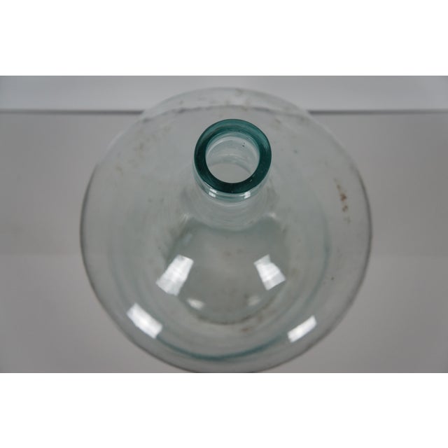 Antique Hand Blown Clear Glass French Wine Demijohn Bonbonne Bottle Jug