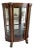 Antique Curved Glass Mirrored Back Curio Cabinet on Claw Feet For Sale
