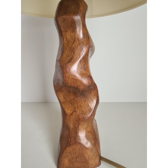 Mid-Century Brutalist Elm Stump Lamp, France, 1960s For Sale - Image 9 of 11