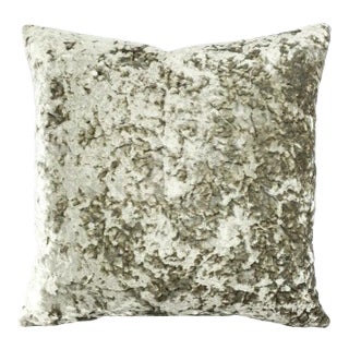 Silver Gray Crushed Velvet Pillow Cover For Sale