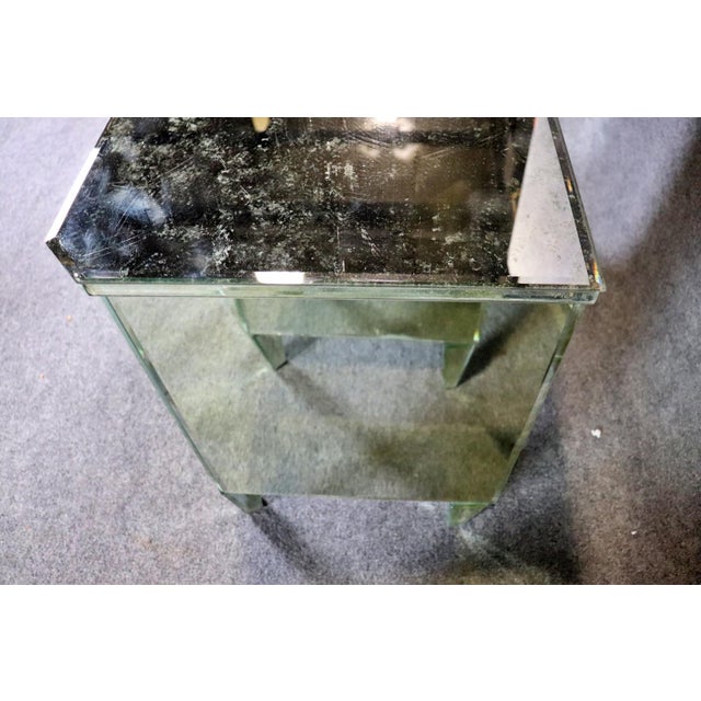 Pair of Glamorous Mirrored Hollywood Regency Style Commodes Nightstands For Sale - Image 10 of 12